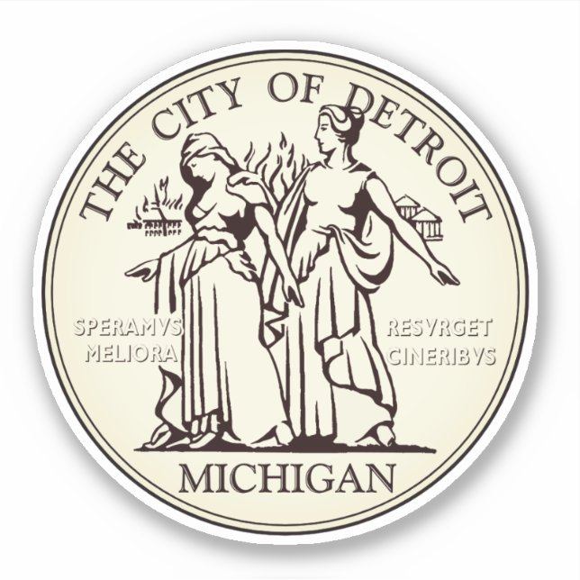 Adesivo Selo da Cidade de Detroit (Frente)
