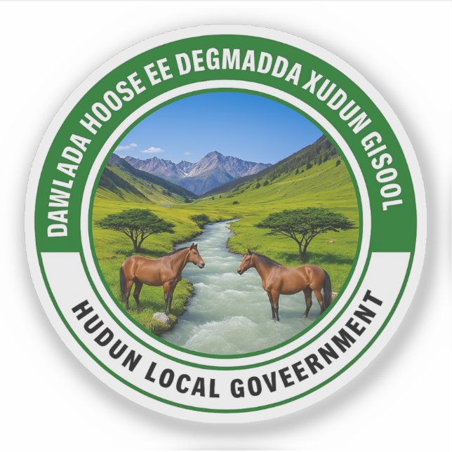 Adesivo Selo da cidade de Hudun, Somália (Frente)