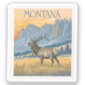Adesivo Selo de Alce das Montanhas Rochosas de Montana Vin