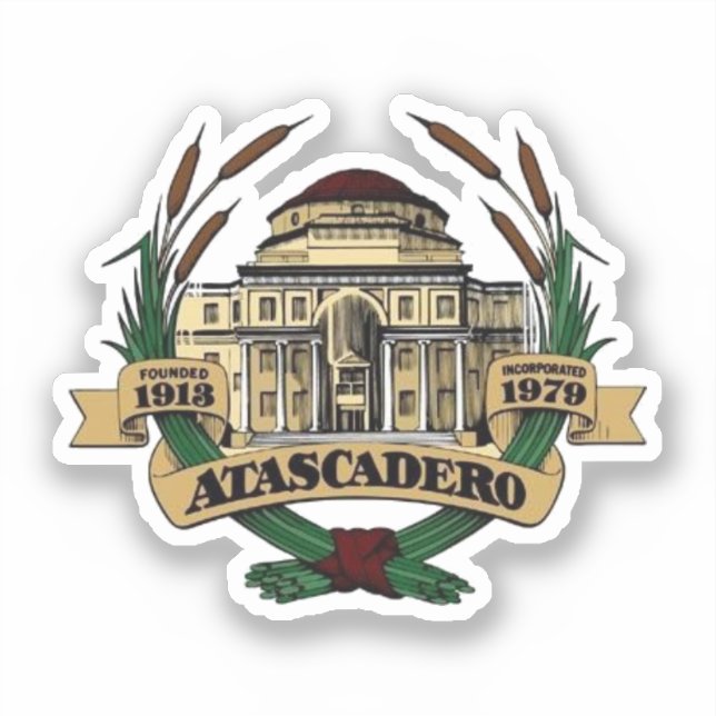 Adesivo Selo de Atascadero, Califórnia (Frente)