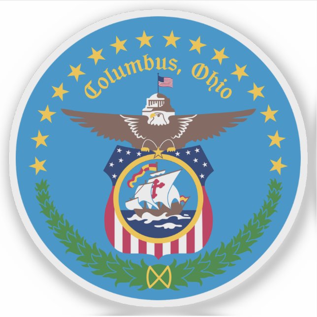 Adesivo Selo de Columbus, Ohio, EUA (Frente)