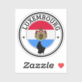 Adesivo Selo de Luxemburgo Rodada Bandeira Para La