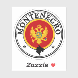 Adesivo Selo de Montenegro Rodada Bandeira Para Li