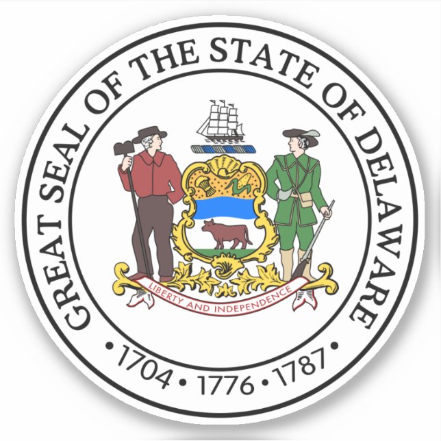 Adesivo Selo Estatal de Delaware (Frente)
