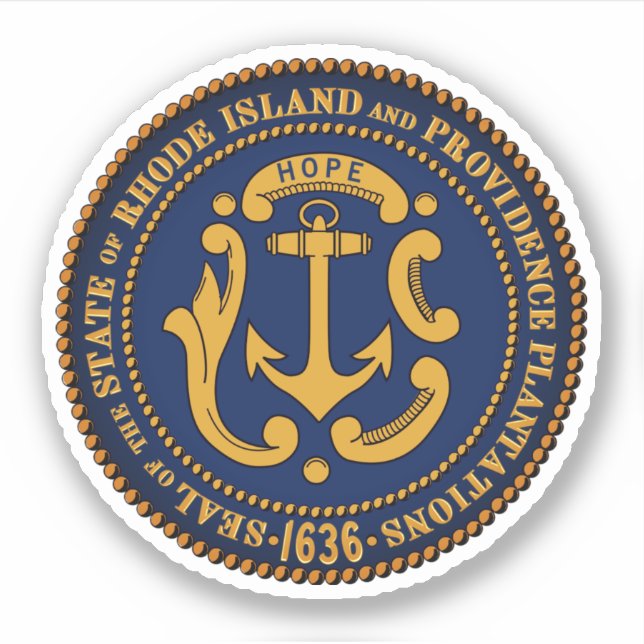 Adesivo Selo Estatal de Rhode Island (Frente)