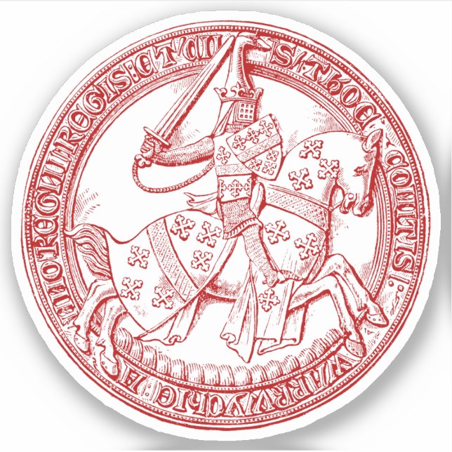 Adesivo Selo Herálseco Medieval de Thomas de Beauchamp (Frente)