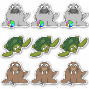Adesivo Selo, Tartaruga, Animais da Água de Walrus