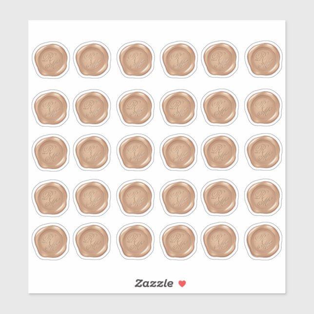 Adesivo Selos De Cera De Cobre Monogramada Lt (Folha)