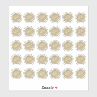 Adesivo Selos Dourados De Cera Com Cera Monograma