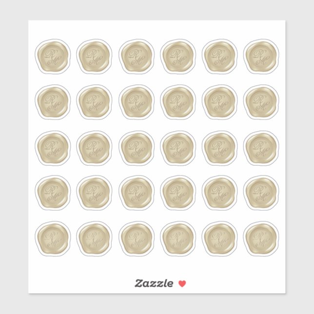 Adesivo Selos Dourados De Cera Com Cera Monograma (Folha)