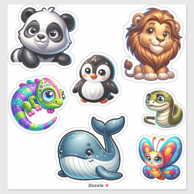 Adesivo Selvagem Whimsical - Sistema Sticker 3D Animal Kin (Folha)