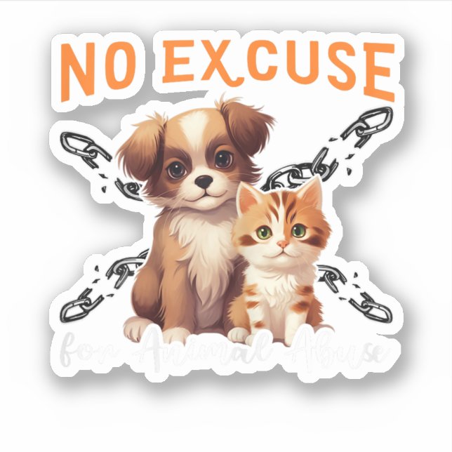 Adesivo Sem Abuso Animal Direitos dos Animais Design Para  (Frente)