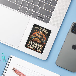 Adesivo Sem Conversa Antes do Café – Citação Divertida par