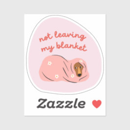 Adesivo Sem deixar minha ilustração fofinha de cão, rosa