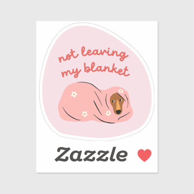 Adesivo Sem deixar minha ilustração fofinha de cão, rosa (Folha)