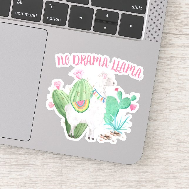 Adesivo Sem Drama Llama Cute Llama e Cactus Vinyl (Detalhe)