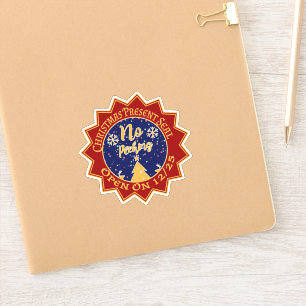 Adesivo Sem Pequim Não Abrir Até O Natal Um Vermelho