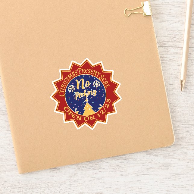 Adesivo Sem Pequim Não Abrir Até O Natal Um Vermelho (Notebook)