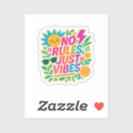 Adesivo Sem Regras Apenas Vibes - Gradiente Neon Kawaii-Pu