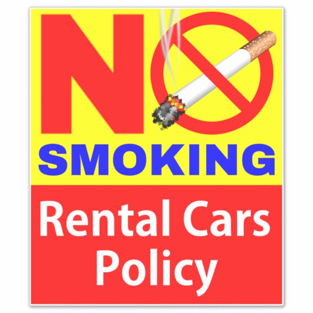 Adesivo Sem Sinal De Fumagem Para Carros De Aluguel (Frente)
