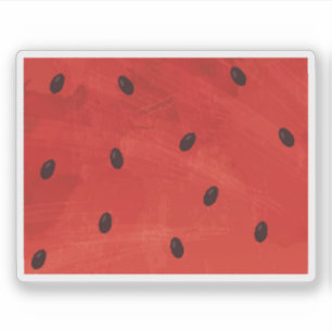 Adesivo Sementes vermelhas de melancia textura de pintura
