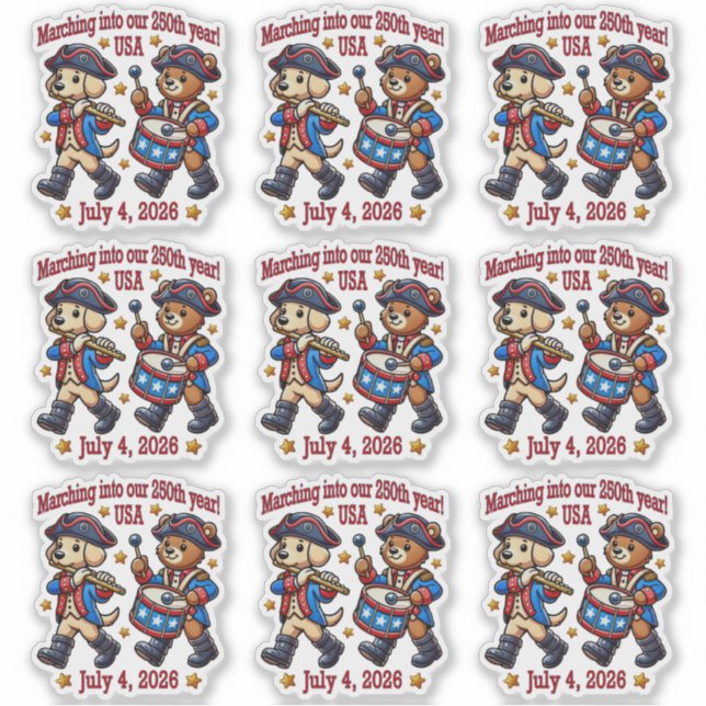 Adesivo Semiquinentenário do 250º aniversário dos EUA (Frente)