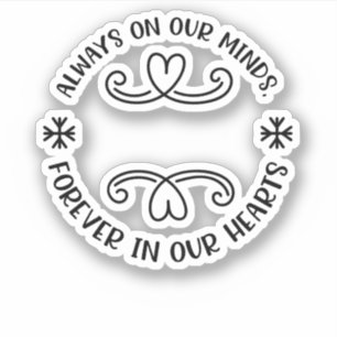 Adesivo Sempre em nossas mentes, para sempre em nossos cor