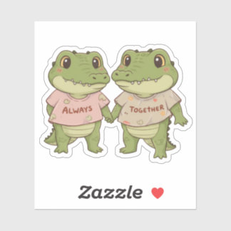 Adesivo Sempre Juntos: Crocodilos Fofos Casal