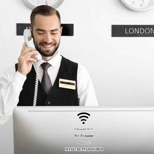 Adesivo Senha de rede wifi do cliente convidado (Criador carregado)