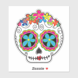 Adesivo Señorita Calavera Dia do Crânio do Açúcar Morto