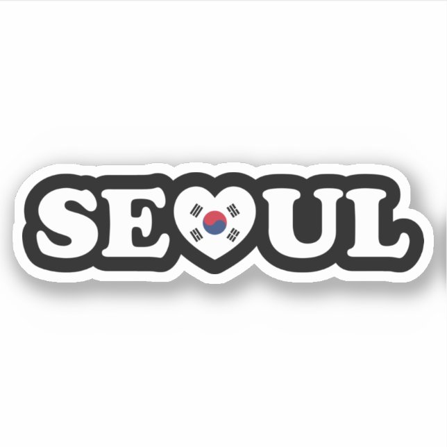 Adesivo Seoul Love Heart Taegeukgi Flag (Frente)