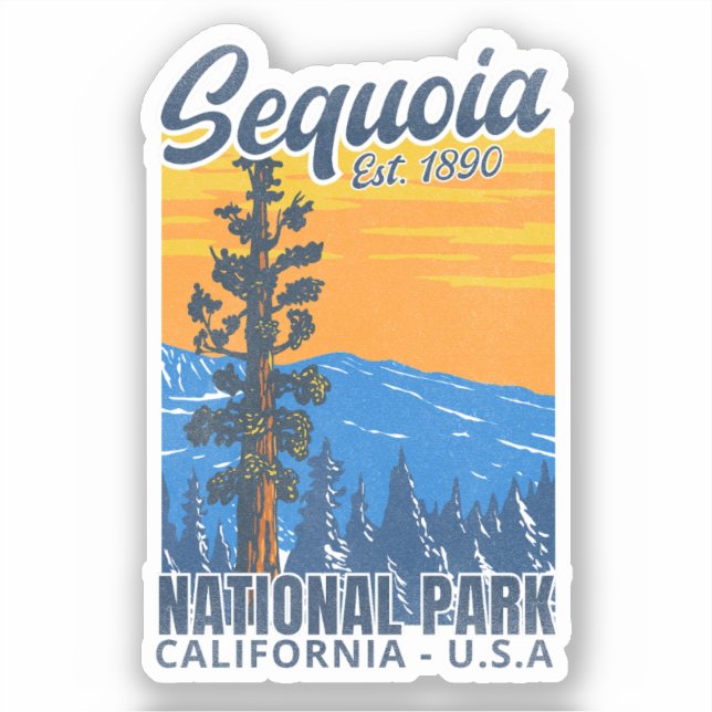 Adesivo Sequoia National Park CA Instituted 1890 (Frente)