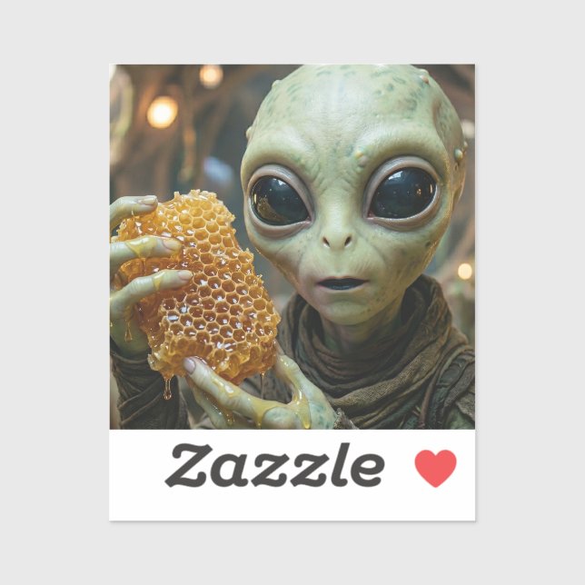 Adesivo Ser Extraterrestre Alien com Mel (Folha)