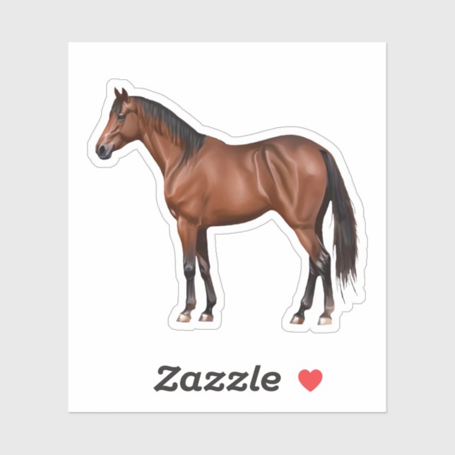 Adesivo Serafina - braunes Pferd, stehend -  (Folha)