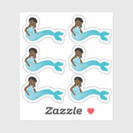 Adesivo Sereia Azul Afro-Americana