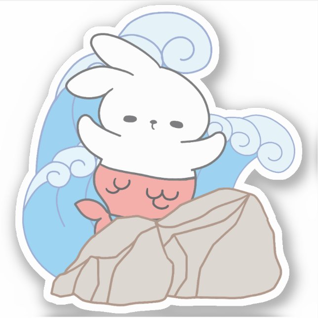 Adesivo Sereia Bunny Acomoda Uma Abertura De Verão (Frente)