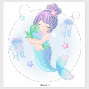 Adesivo Sereia e Tartarugas