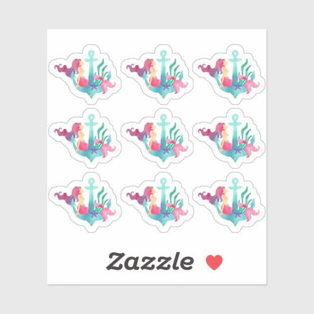 Adesivo Sereia na Anchor Náutica Beach Girl (Folha)