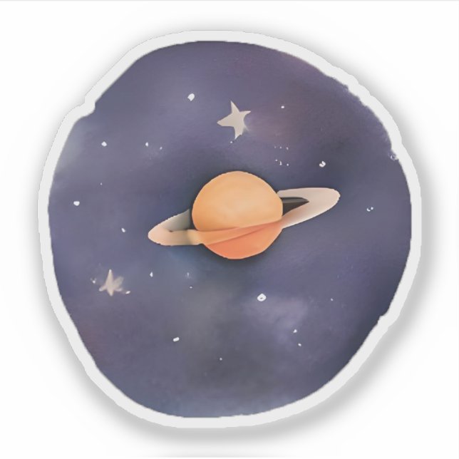 Adesivo Serenata de Saturno: Cores Cósmicas (Frente)