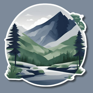 Adesivo Serene Mountain Landscape