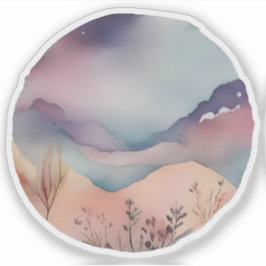 Adesivo Serenidade de Montanha Mística Aquarela