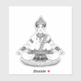 Adesivo Serenidade em Simetria: Meditação Divina Indiana