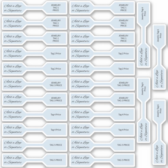 Adesivo Série 26 Signature Pastel Blue Jewelry Price (Frente)