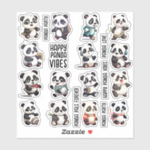 Série Panda 15pcs para Diary, Scrapbook Stickers