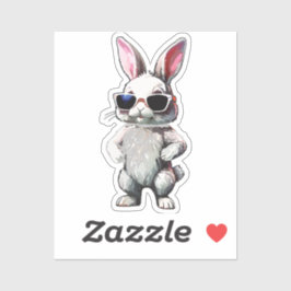 Adesivo Serious Rabbit with Sunglasses Vinyl