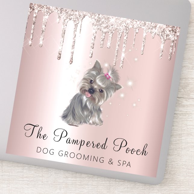 Adesivo Serviço de remoção de cachorros com glitter de Ros (Detalhe)