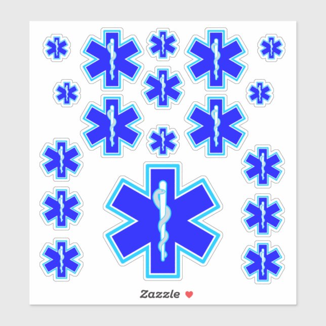 Adesivo Serviço Médico de Emergência Paramédica Star of Li (Folha)