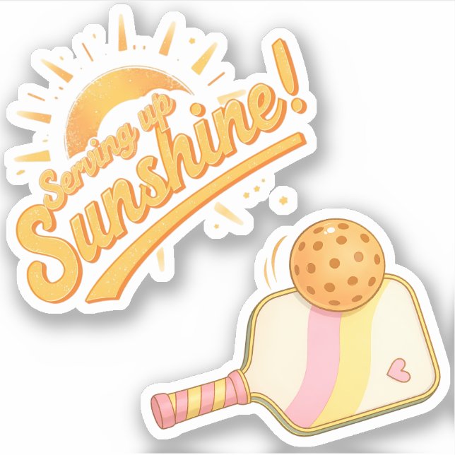 Adesivo Serving Sunshine -Sunny Pastel Pickleball Life 2pc (Frente)
