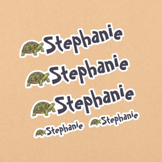 Adesivo Set of 5 Cute Turtle Name Stickers