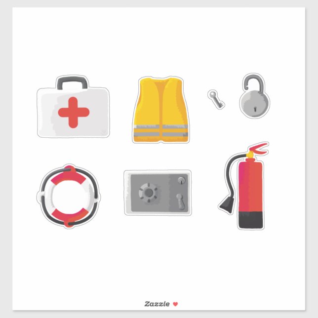 Adesivo Set of 7 Safety Items (Folha)